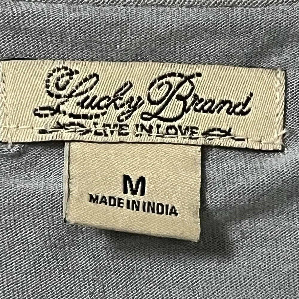 Lucky Brand Gray Sweater Dress Open-Knit Lined Semi Sheer Womens Size Medium‎